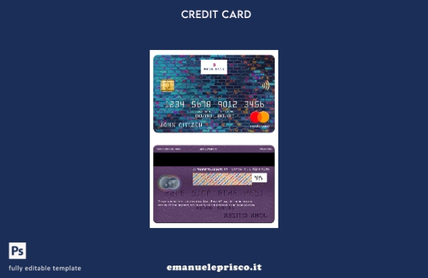 modello di carta mastercard bancaria Liechtenstein Neue Bank AG in stile verific